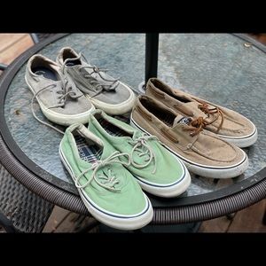 Bundle of THREE Pair of Men Sperry Boat Shoes Size 10!